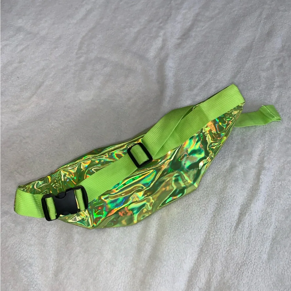New Unisex Neon Holographic Adjustable Waist Sling Bag Fanny Pack (color choice) - Picture 7 of 12